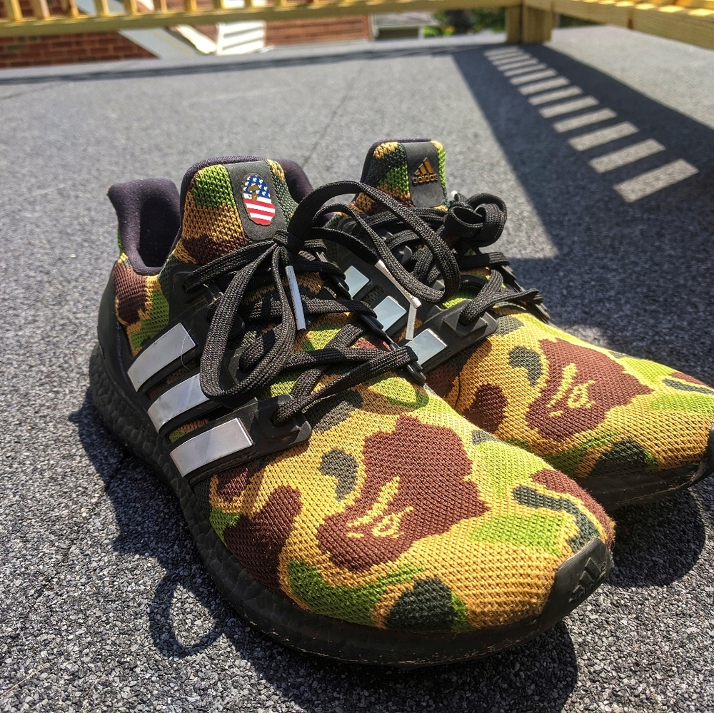 Bape x adidas ultra boosts green camo 4.0